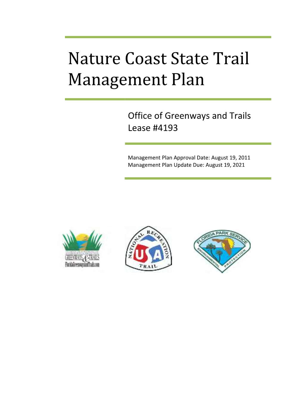 Nature Coast State Trail Management Plan