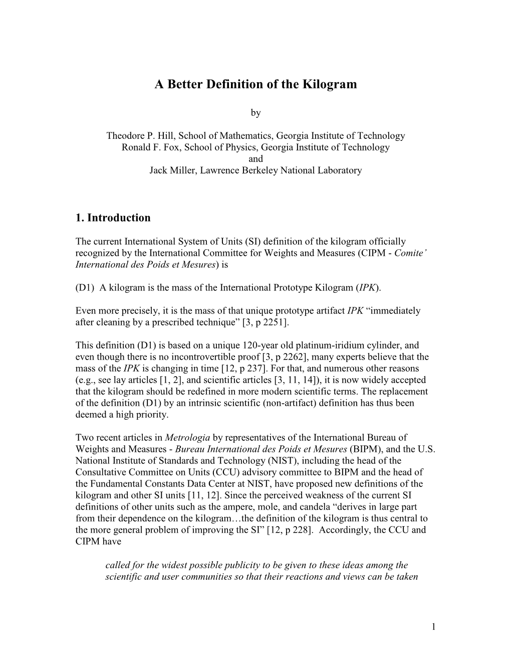 A Better Definition of the Kilogram