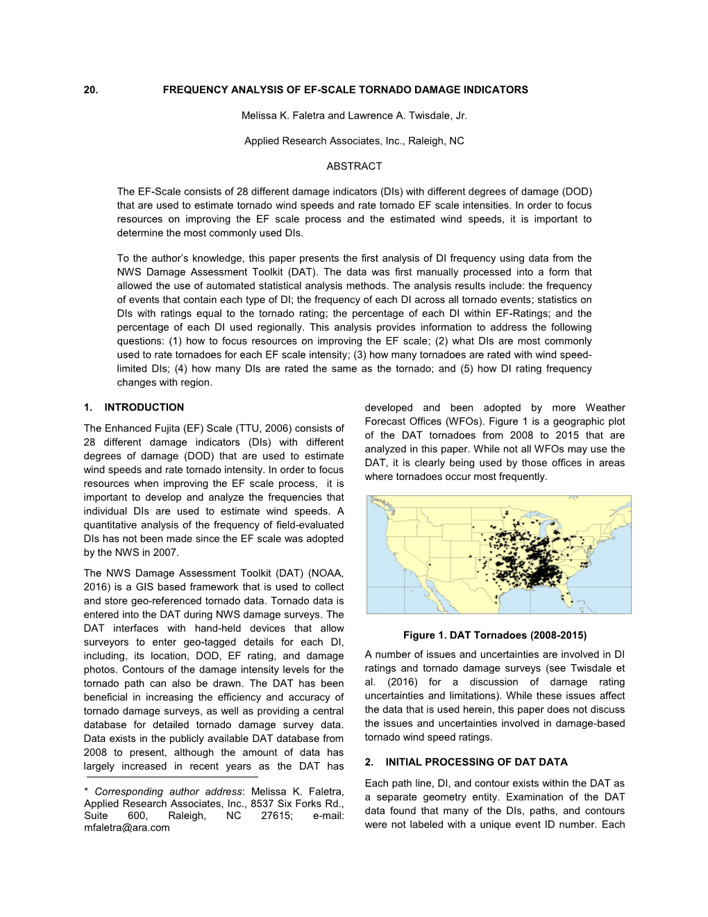 20. Frequency Analysis of Ef-Scale Tornado Damage Indicators