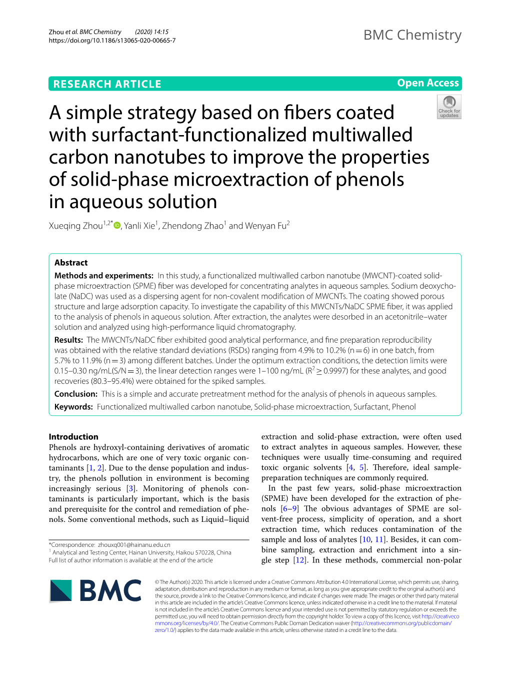 A Simple Strategy Based on Fibers Coated With