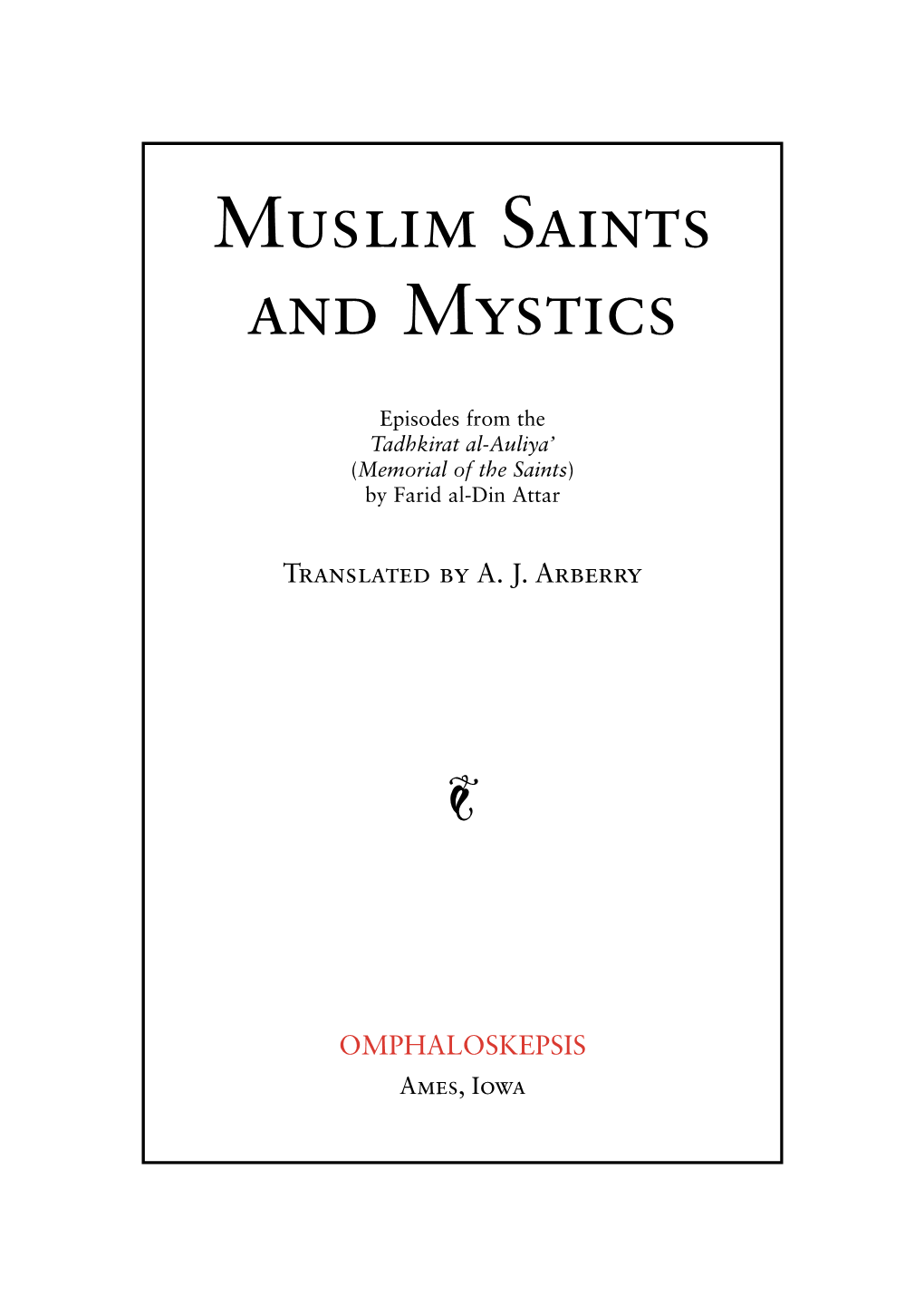 Muslim Saints and Mystics