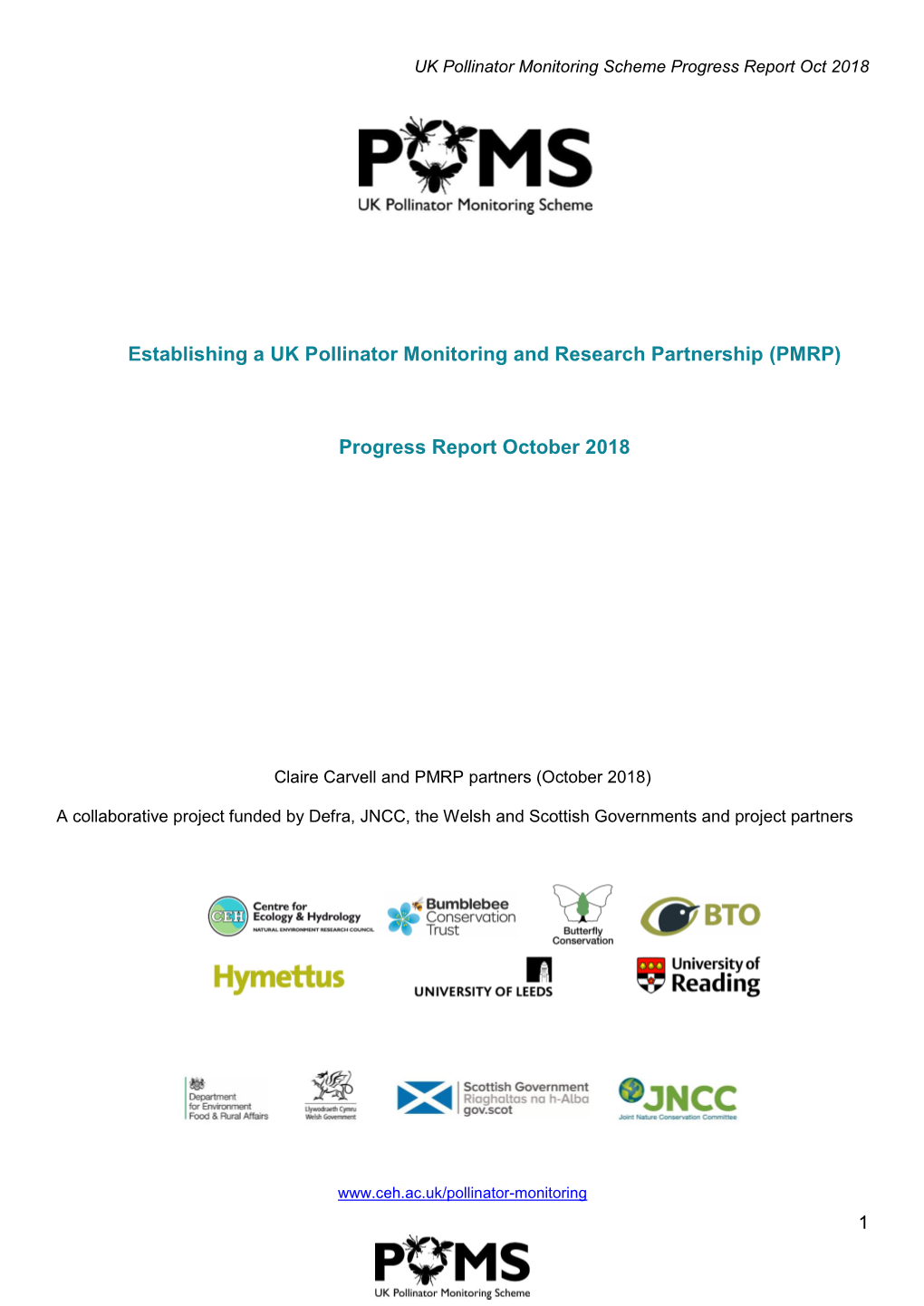 Pollinator Monitoring and Research Partnership Progress Report