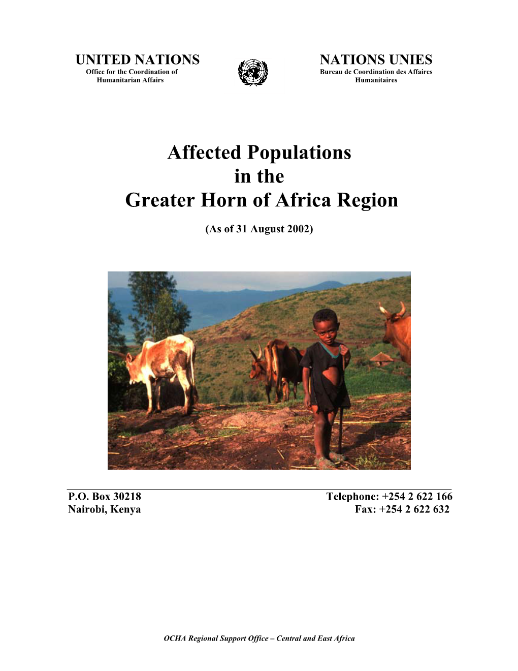 Affected Populations in the Greater Horn of Africa Region