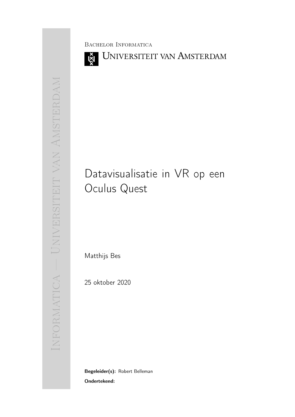 Datavisualisatie in VR Op Een Oculus Quest