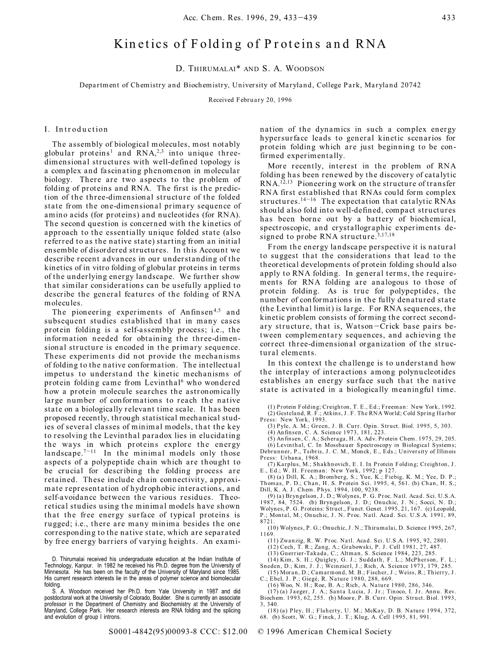 Kinetics of Folding of Proteins and RNA