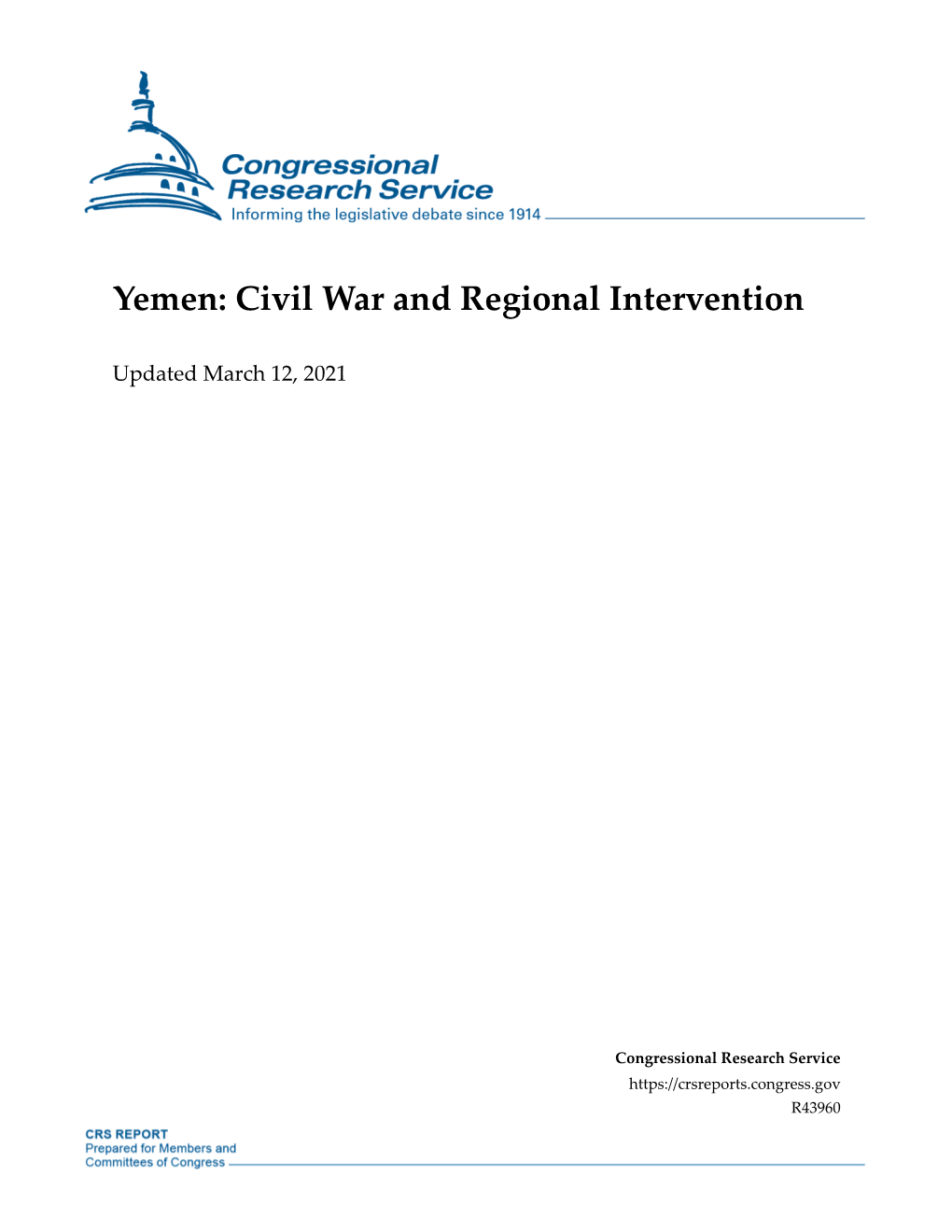 Yemen: Civil War and Regional Intervention