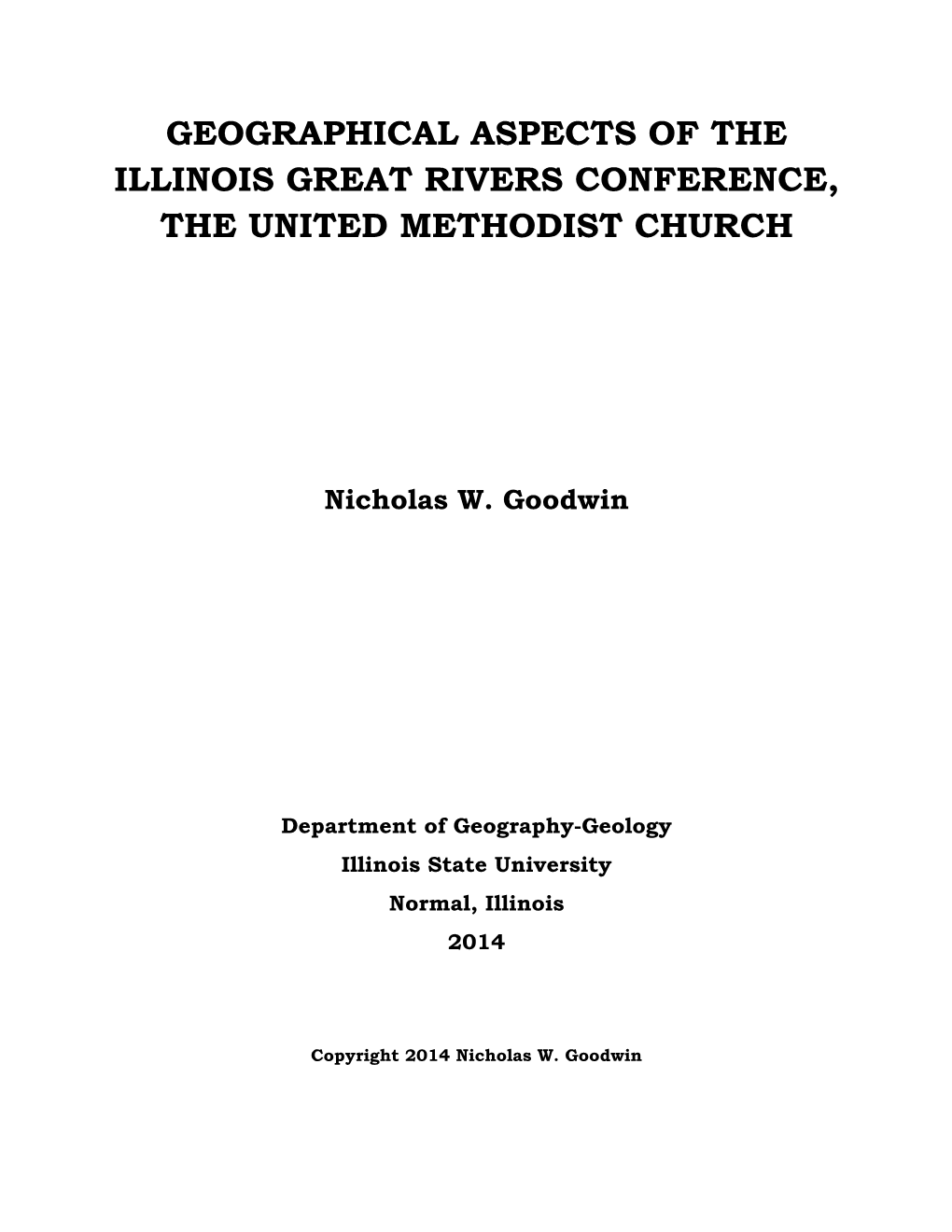 Geographical Aspects of the Illinois Great Rivers Conference, the United Methodist Church