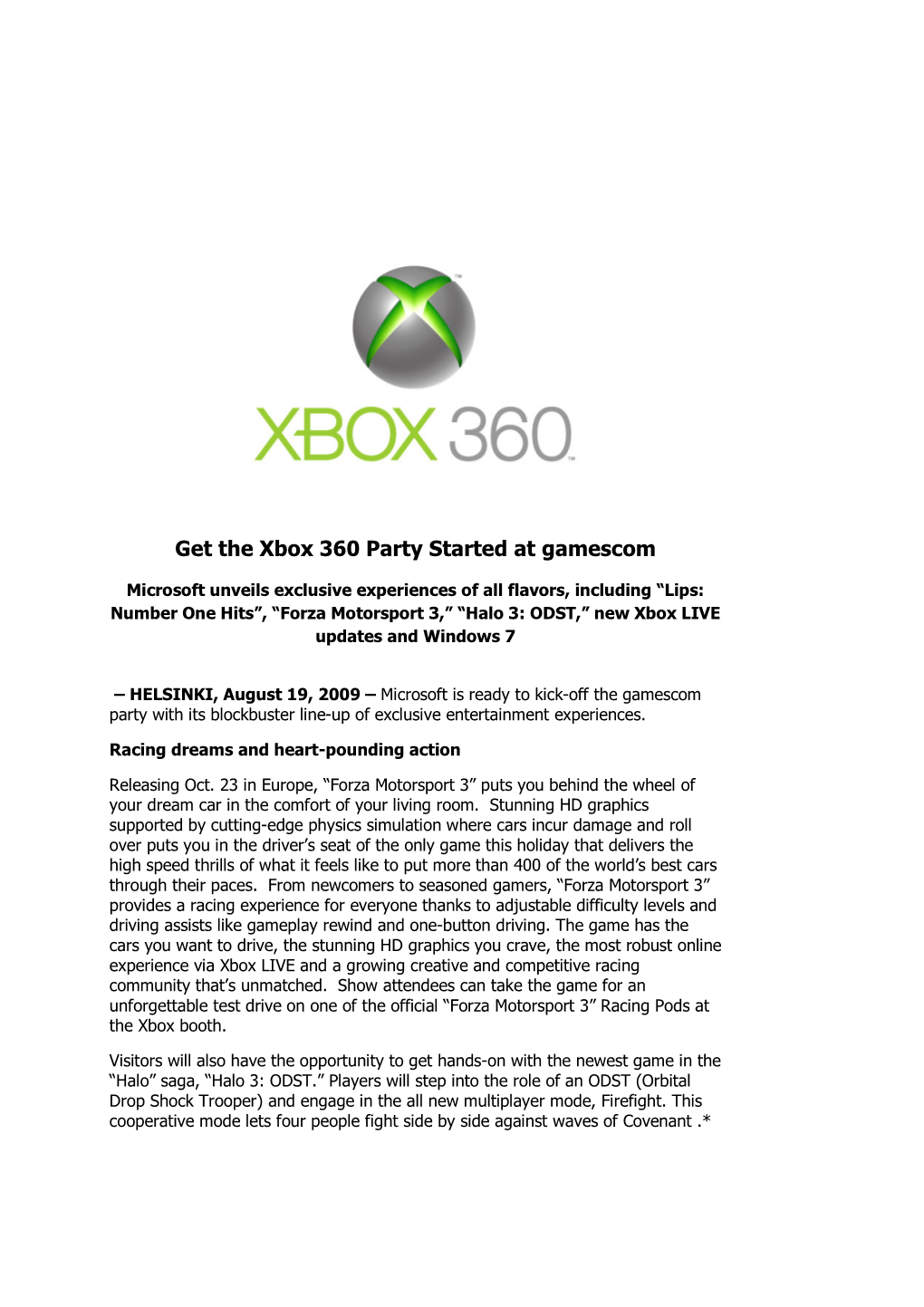 Get the Xbox 360 Party Started at Gamescom