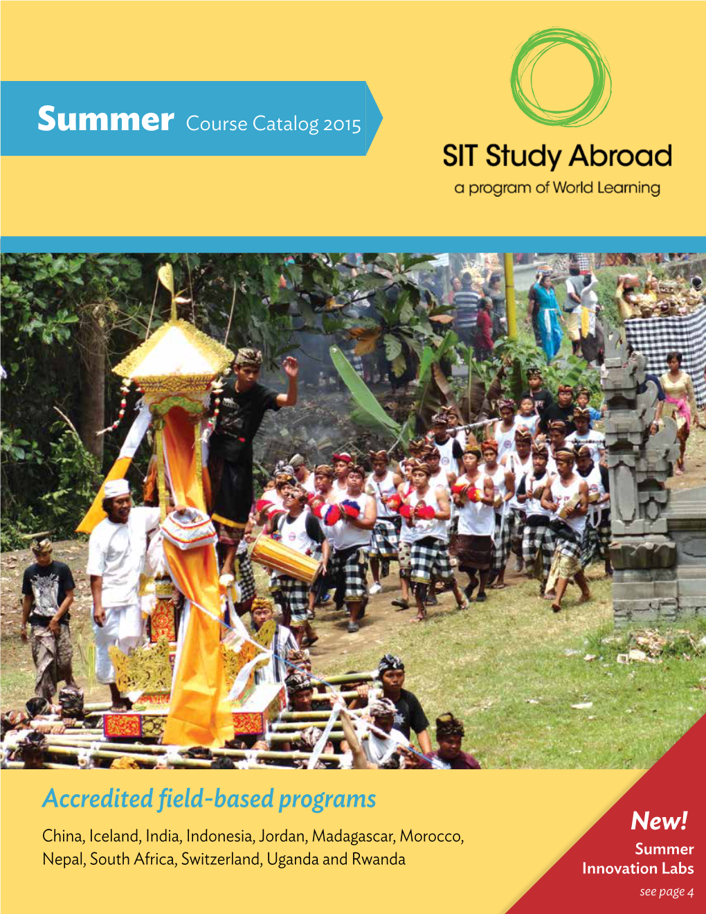 SIT Study Abroad Course Catalog Summer 2015