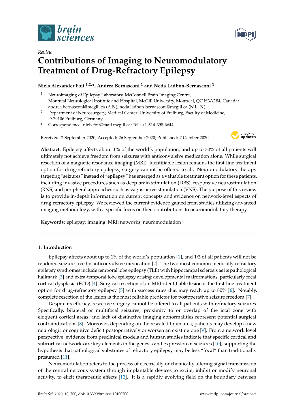 Contributions of Imaging to Neuromodulatory Treatment of Drug-Refractory Epilepsy