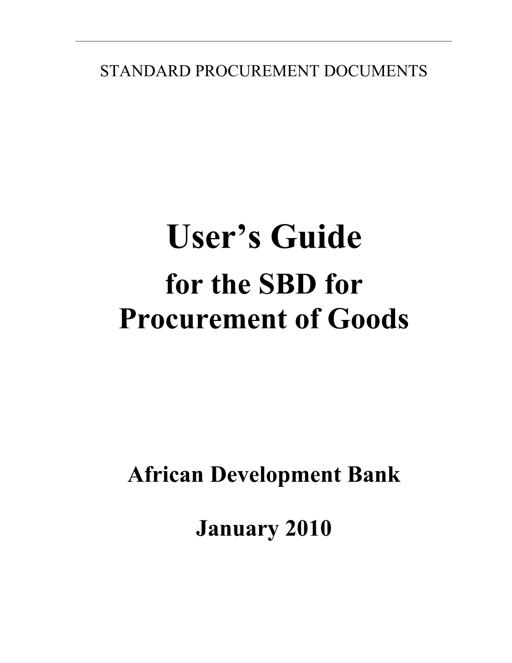 Standard Procurement Documents s1