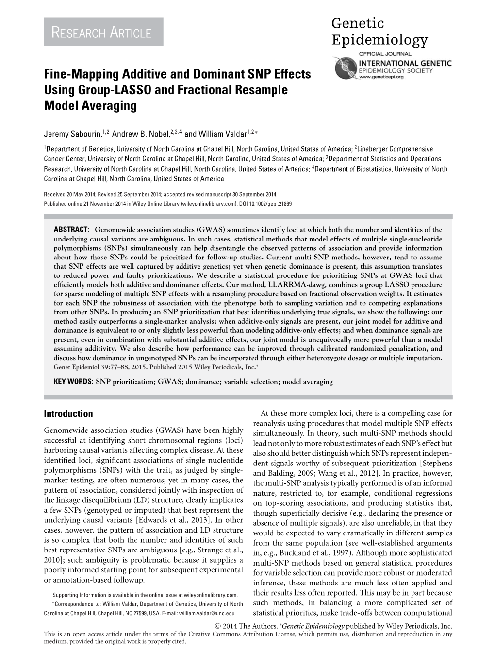 Mapping Additive and Dominant SNP Effects Using Group&#X02010