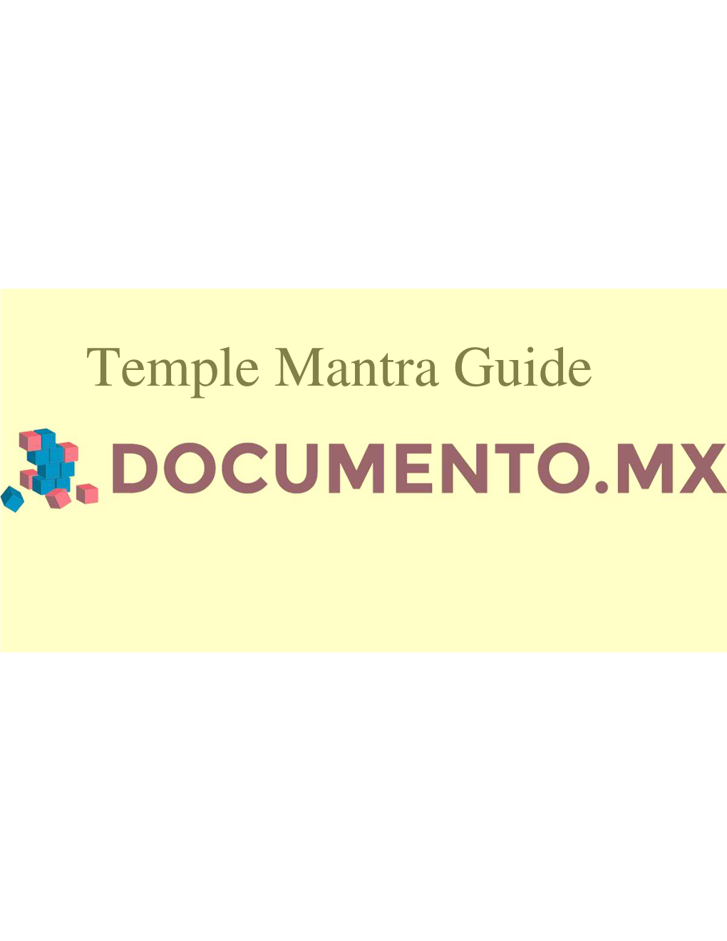 Temple Mantra Guide