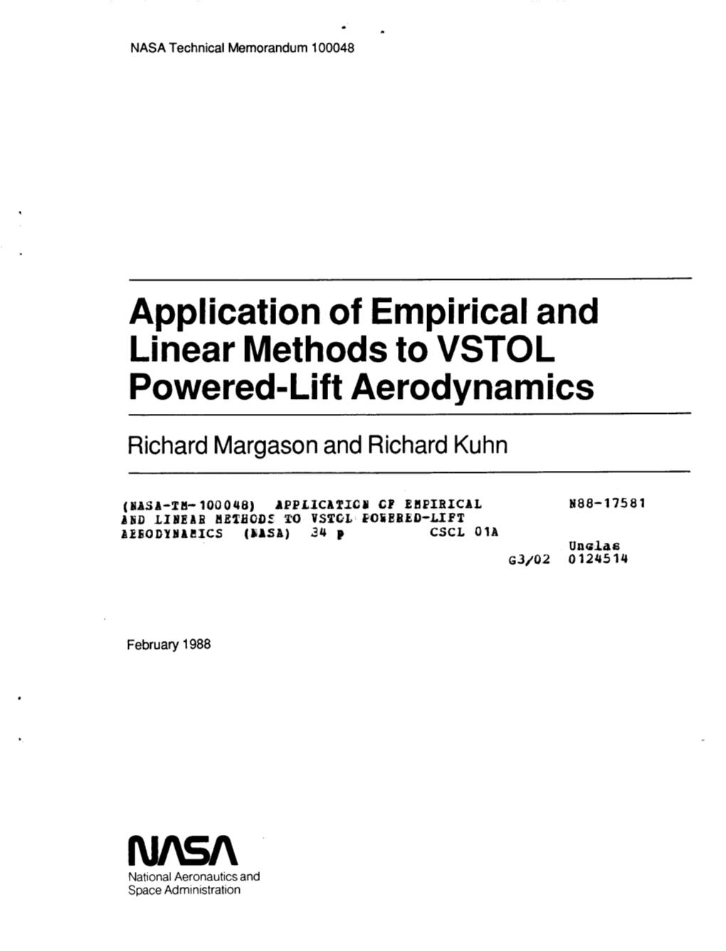 Application of Empirical and Linear Methods to VSTOL Powered-Lift Aerodynamics