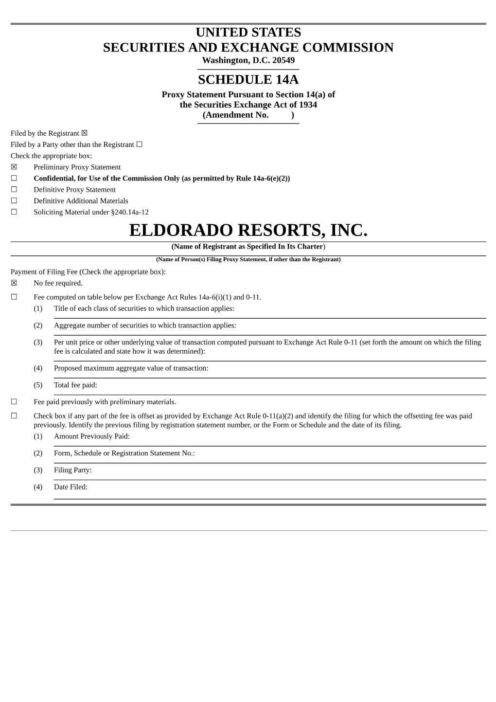 Eldorado Resorts, Inc