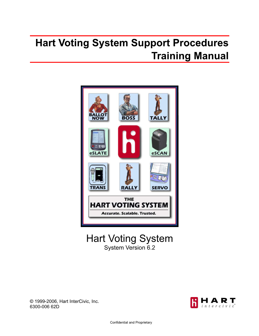 Hart Voting System Support Procedures Training Manual Hart