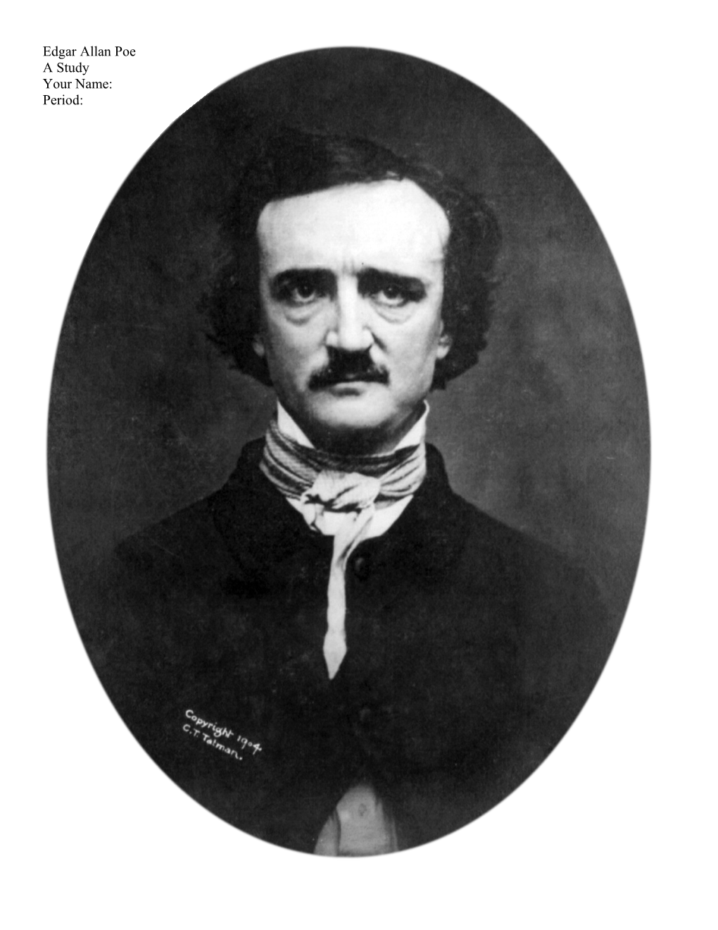 Edgar Allan Poe Taken from Biographyshelf.Com