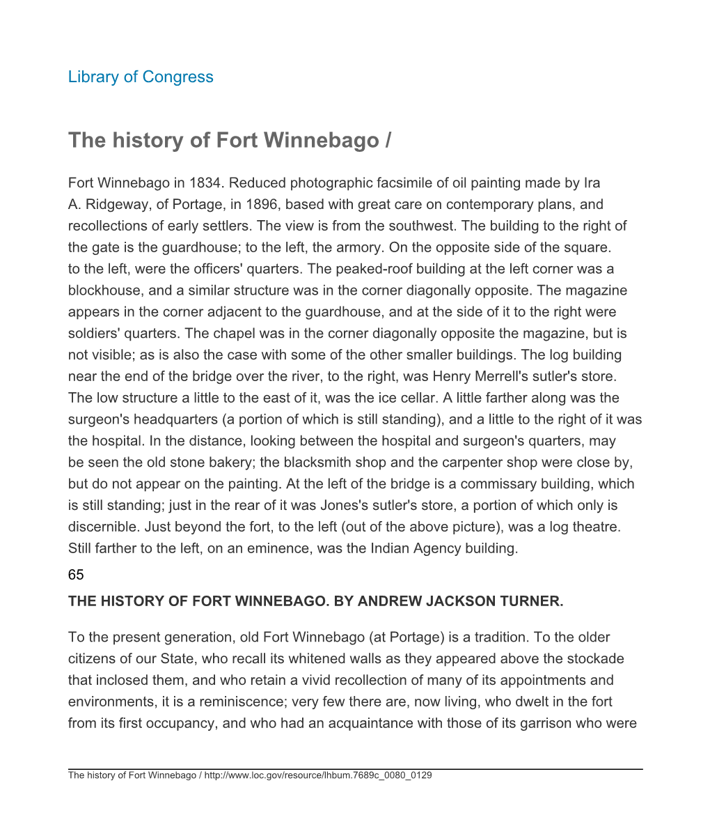 The History of Fort Winnebago