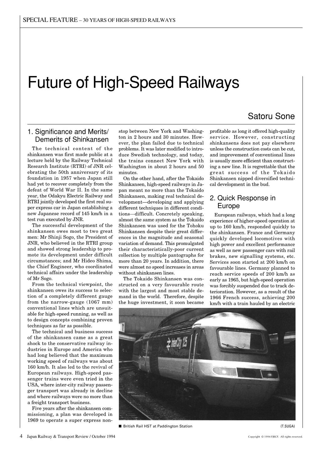 Future of High-Speed Railways