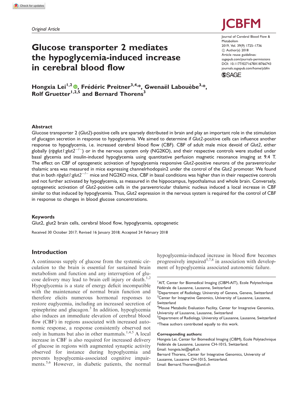 Glucose Transporter 2 Mediates the Hypoglycemia-Induced Increase In