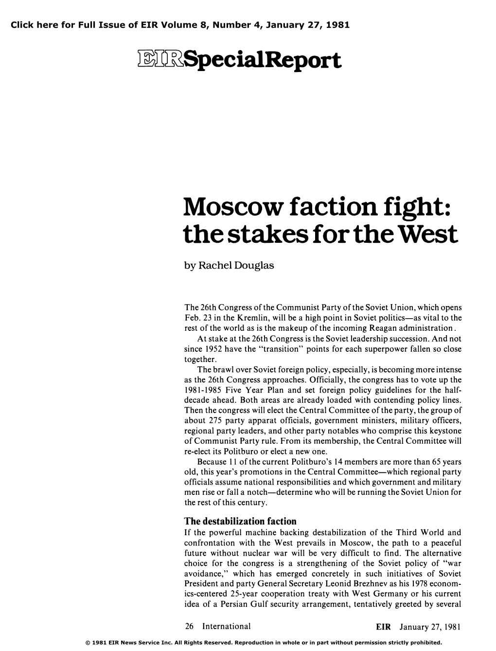 Moscow Faction Fight: the Stakes for the West