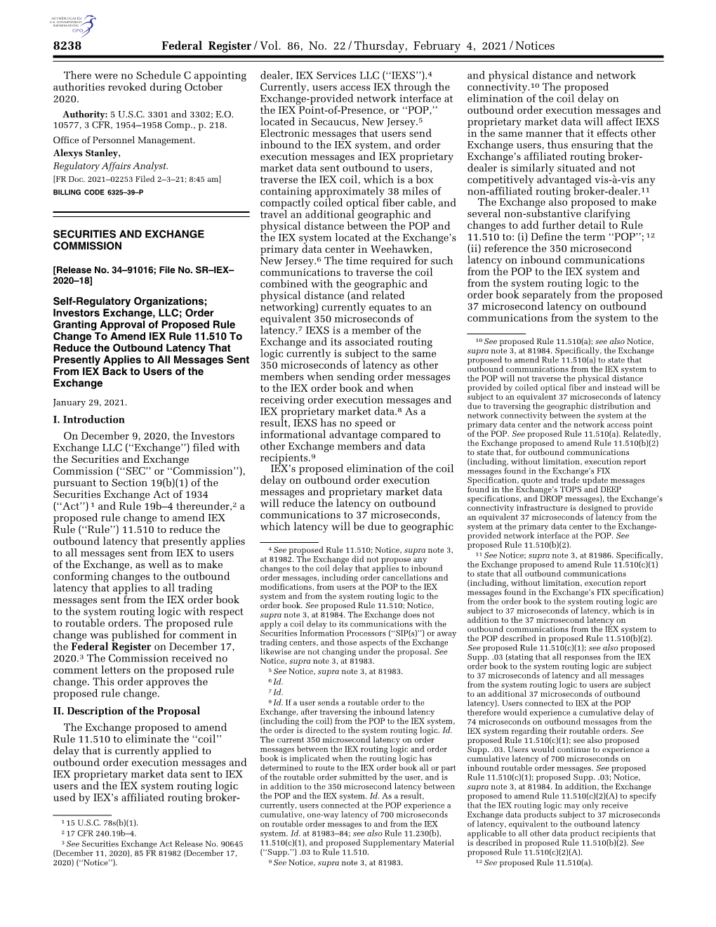 Federal Register/Vol. 86, No. 22/Thursday, February 4, 2021