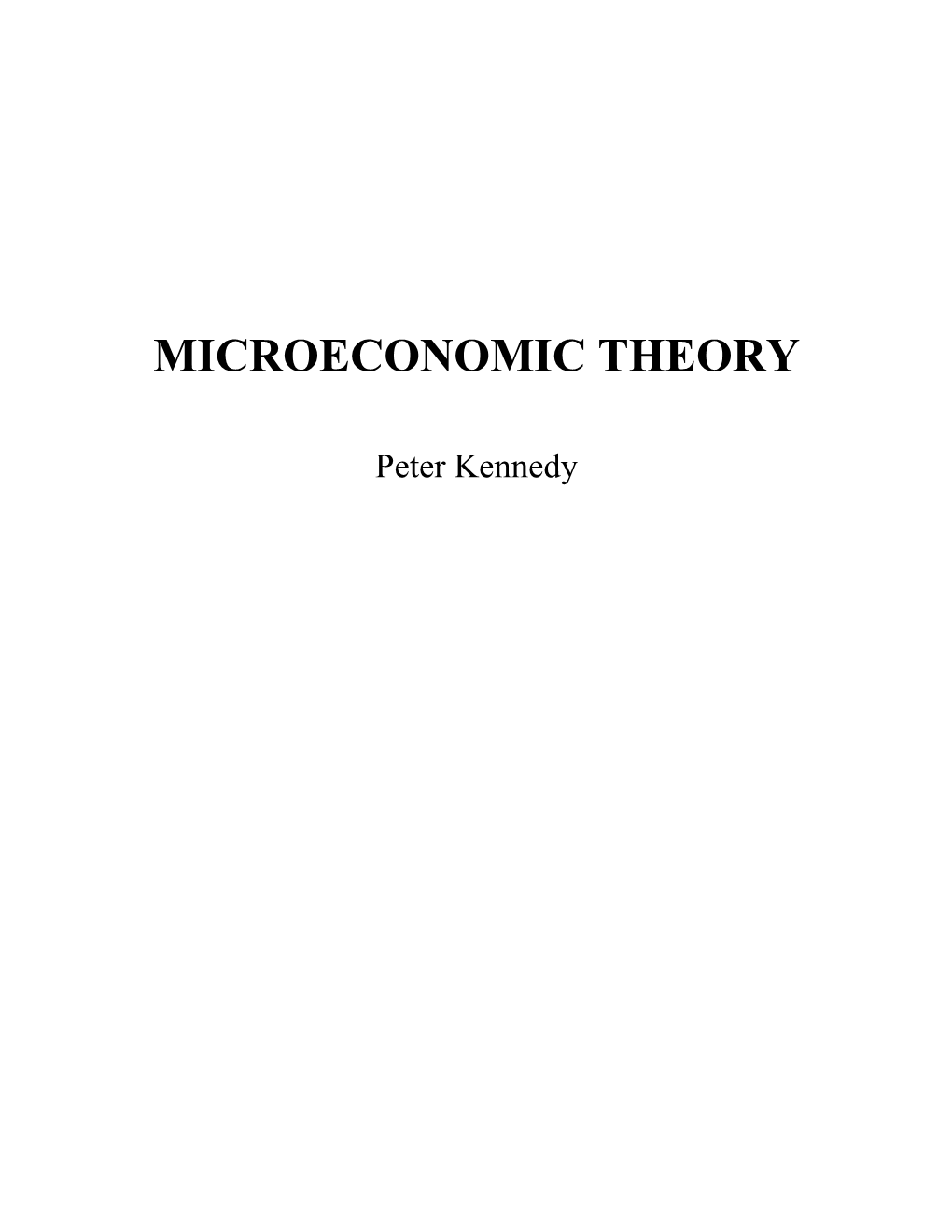 Microeconomic Theory