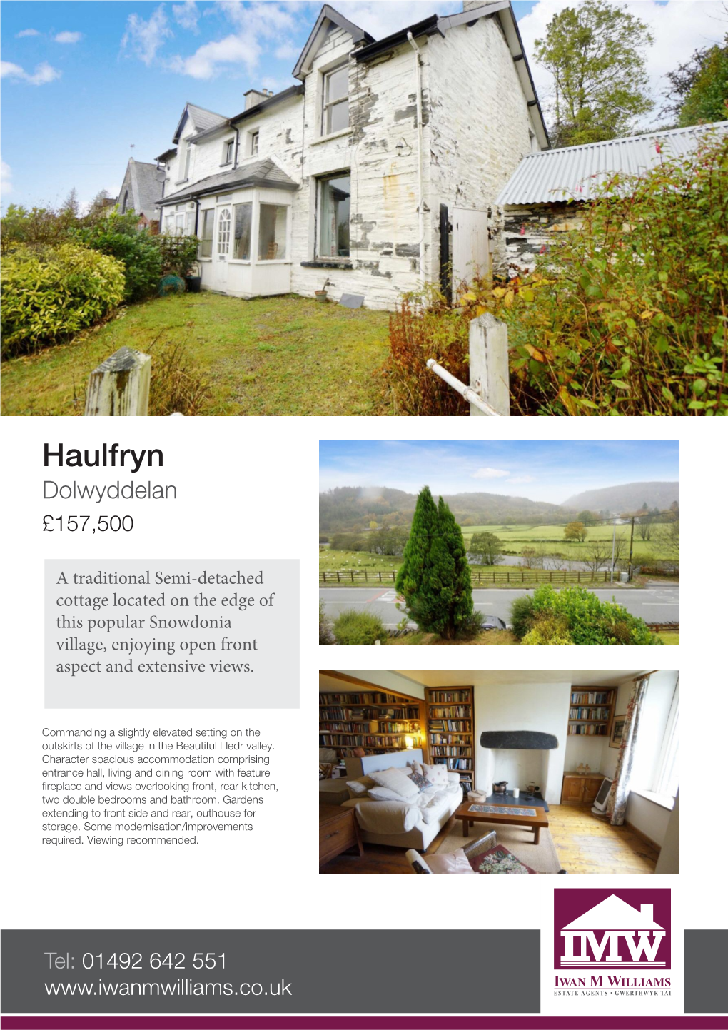 Haulfryn Dolwyddelan £157,500