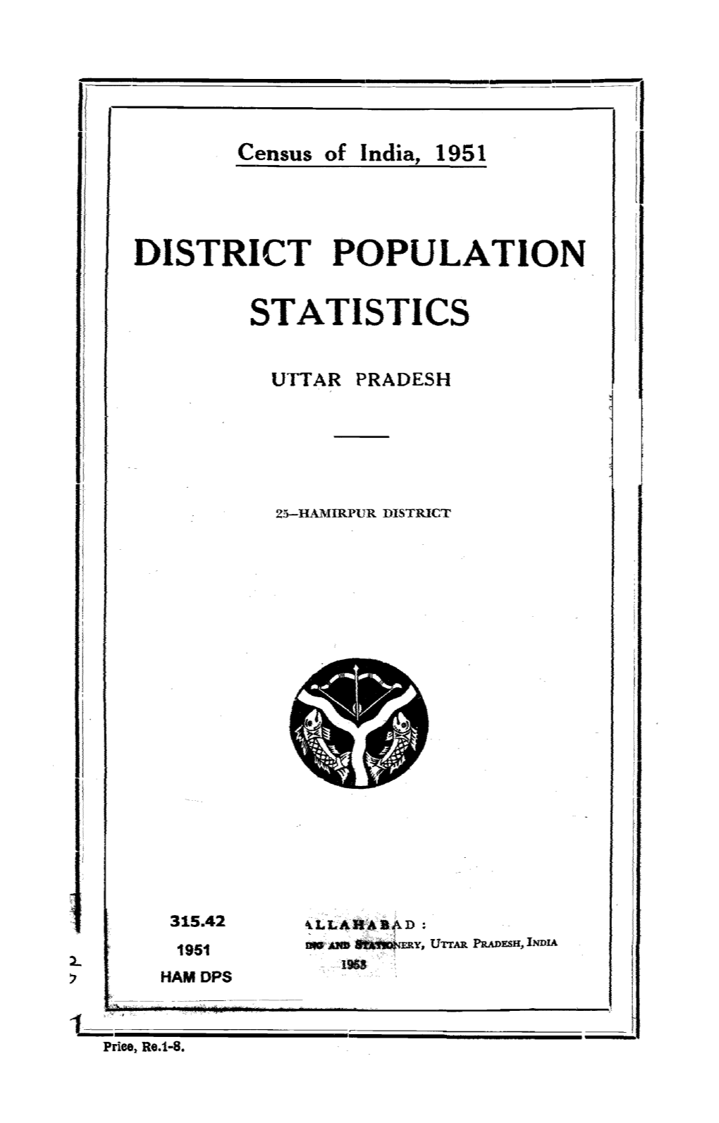 District Population Statistics, 25-Hamirpur, Uttar Pradesh