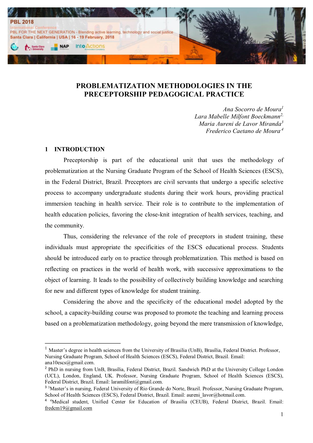 Problematization Methodologies in the Preceptorship Pedagogical Practice