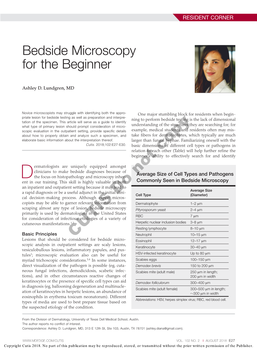 Bedside Microscopy for the Beginner