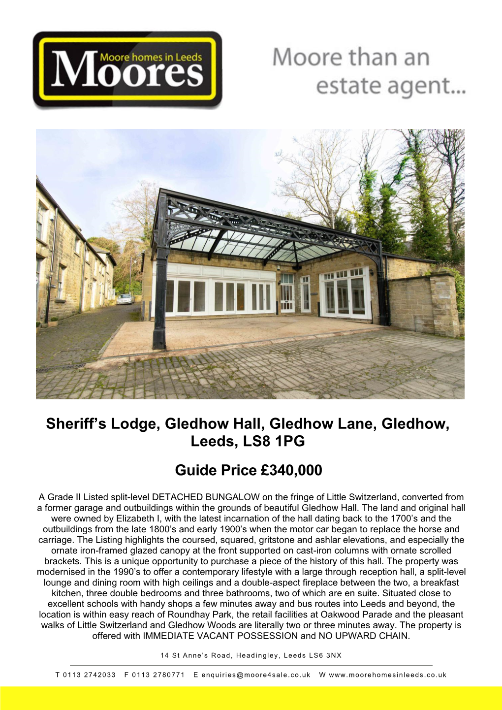 Sheriff's Lodge, Gledhow Hall, Gledhow Lane, Gledhow, Leeds