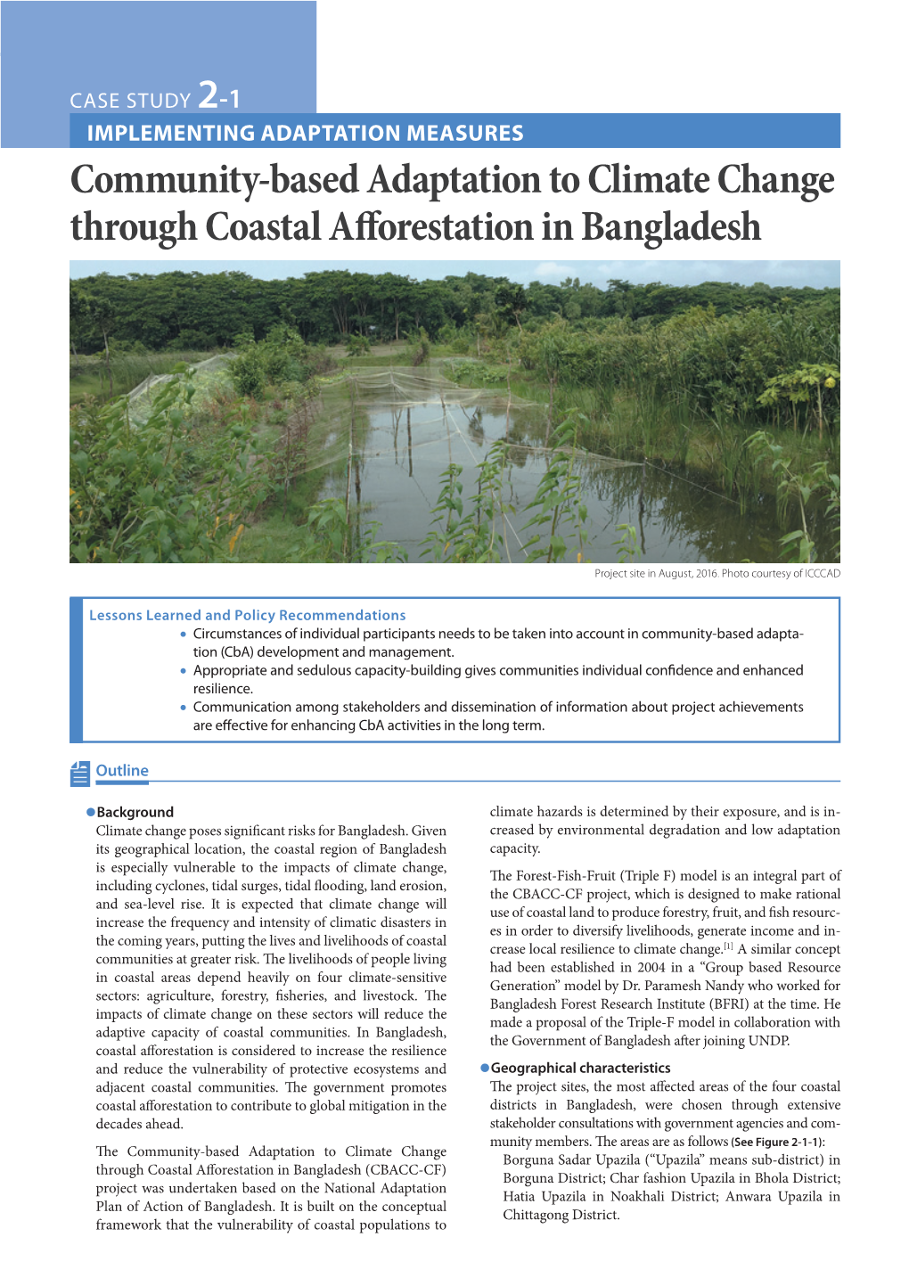 Community-Based Adaptation to Climate Change Through Coastal Aff Orestation in Bangladesh