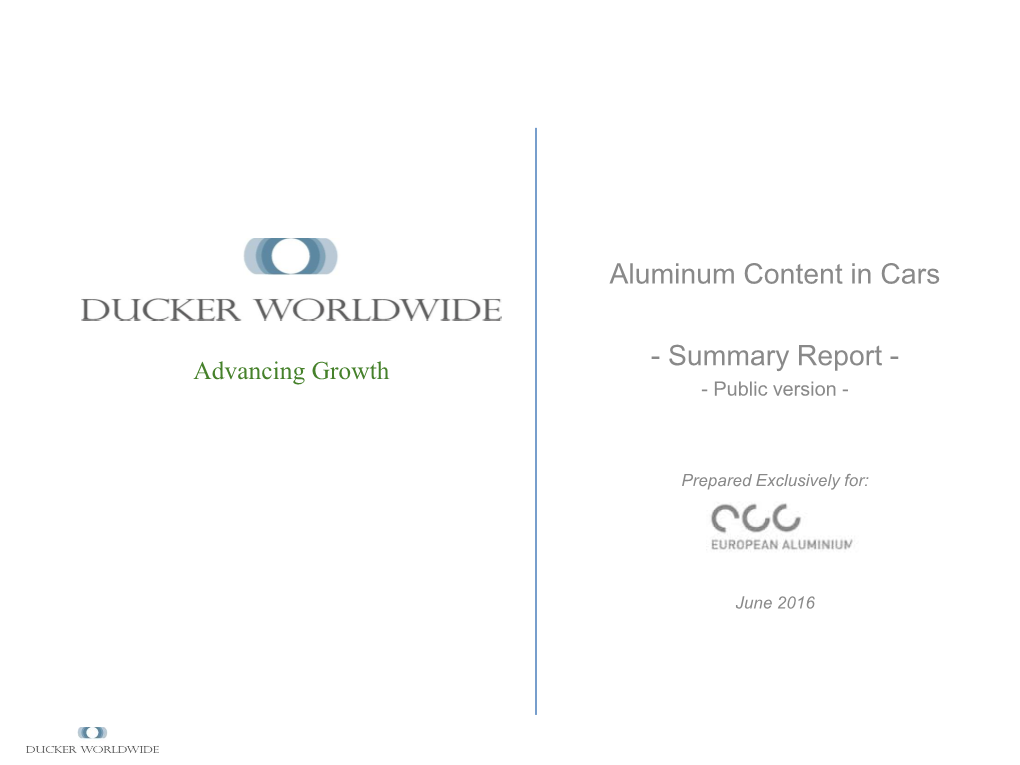 Aluminum Content in Cars