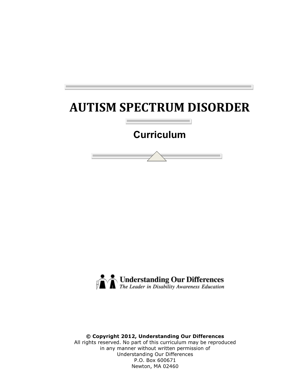 Autism Spectrum Disorder Curriculum
