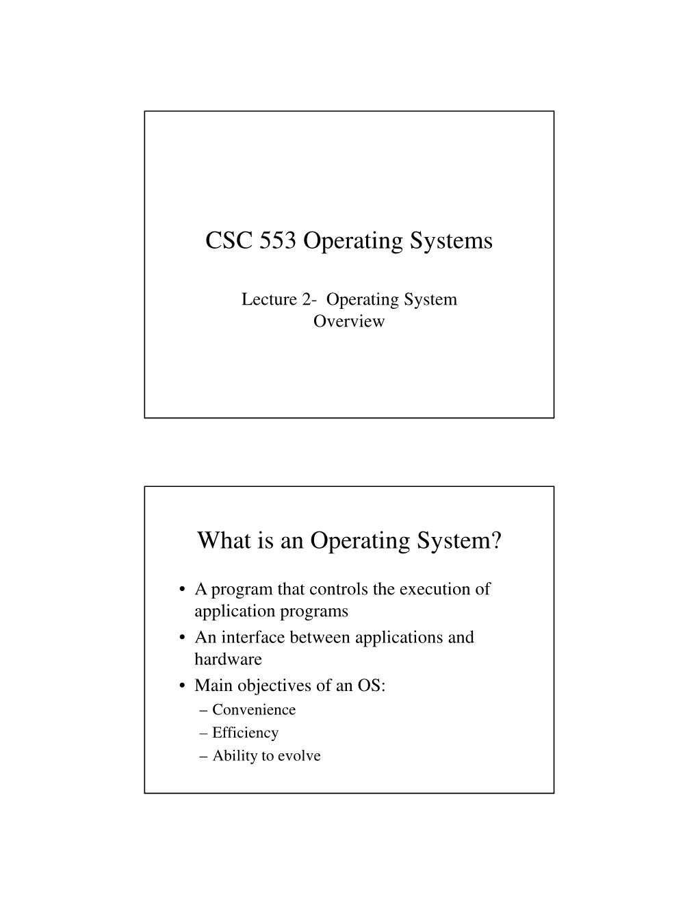 CSC 553 Operating Systems What Is an Operating System?