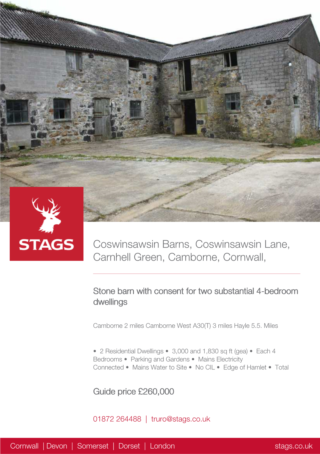 Coswinsawsin Barns, Coswinsawsin Lane, Carnhell Green, Camborne, Cornwall