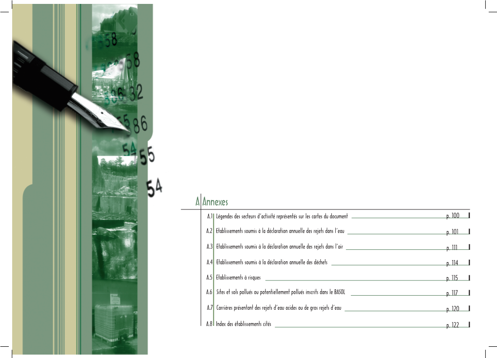 A Annexes A.1 Légendes Des Secteurs D’Activité Représentés Sur Les Cartes Du Document P