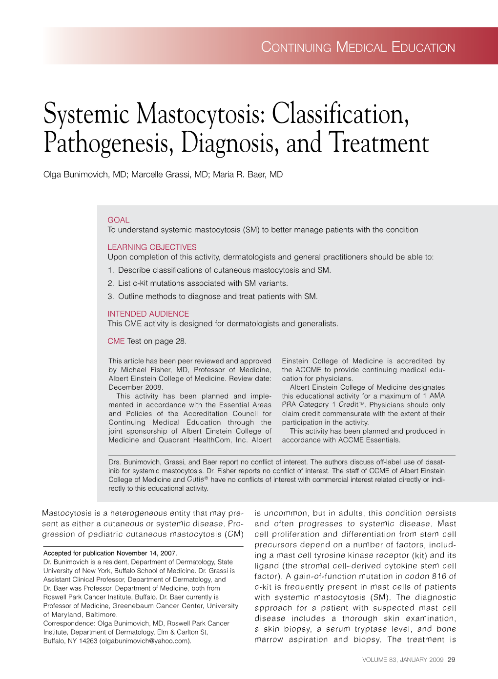 Systemic Mastocytosis: Classification, Pathogenesis, Diagnosis, And ...