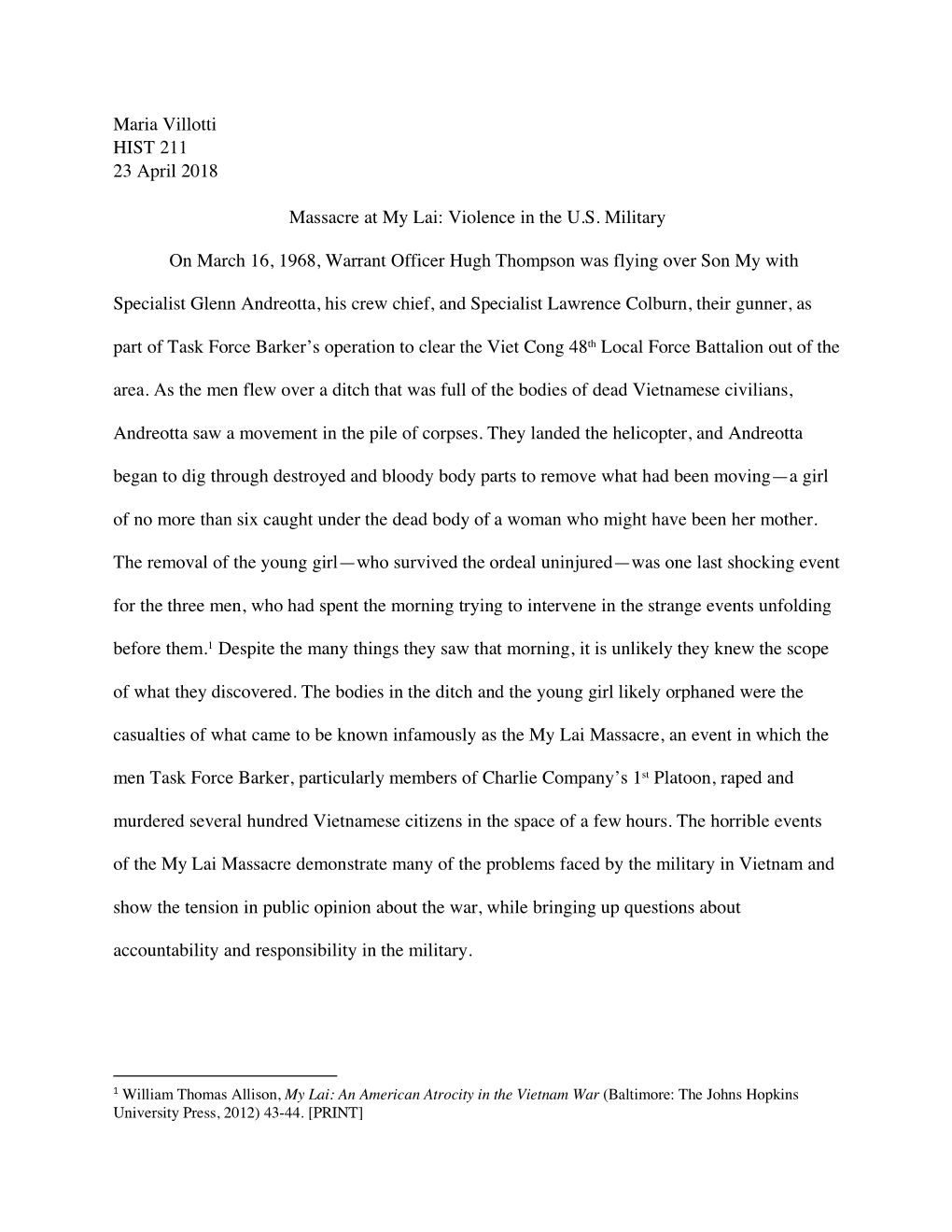 Villotti My Lai Paper