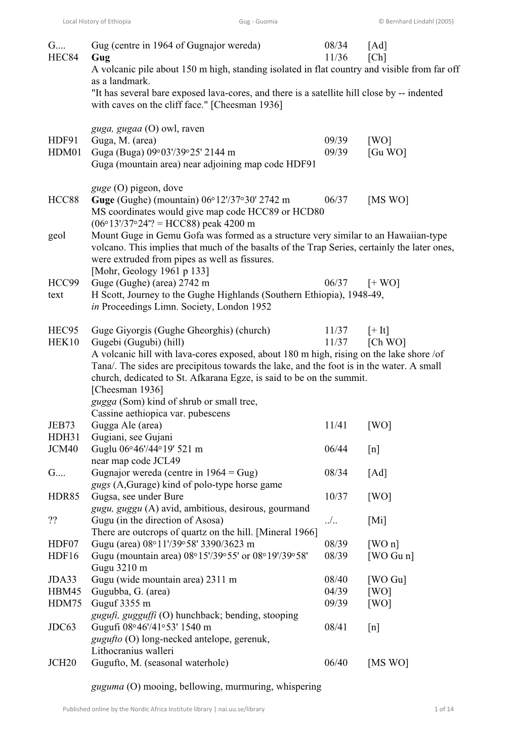 Local History of Ethiopia