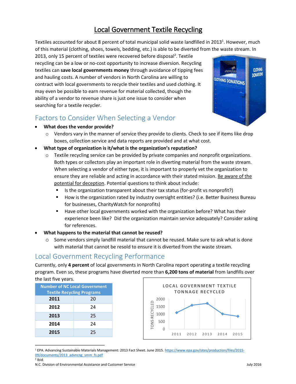 Local Government Textile Recycling Factors to Consider When Selecting