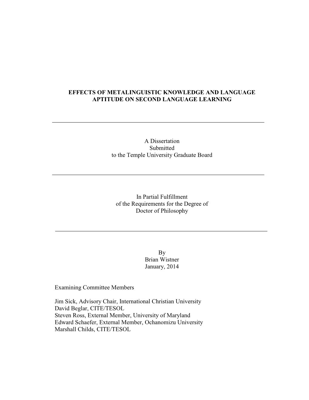 Effects of Metalinguistic Knowledge and Language Aptitude on Second Language Learning