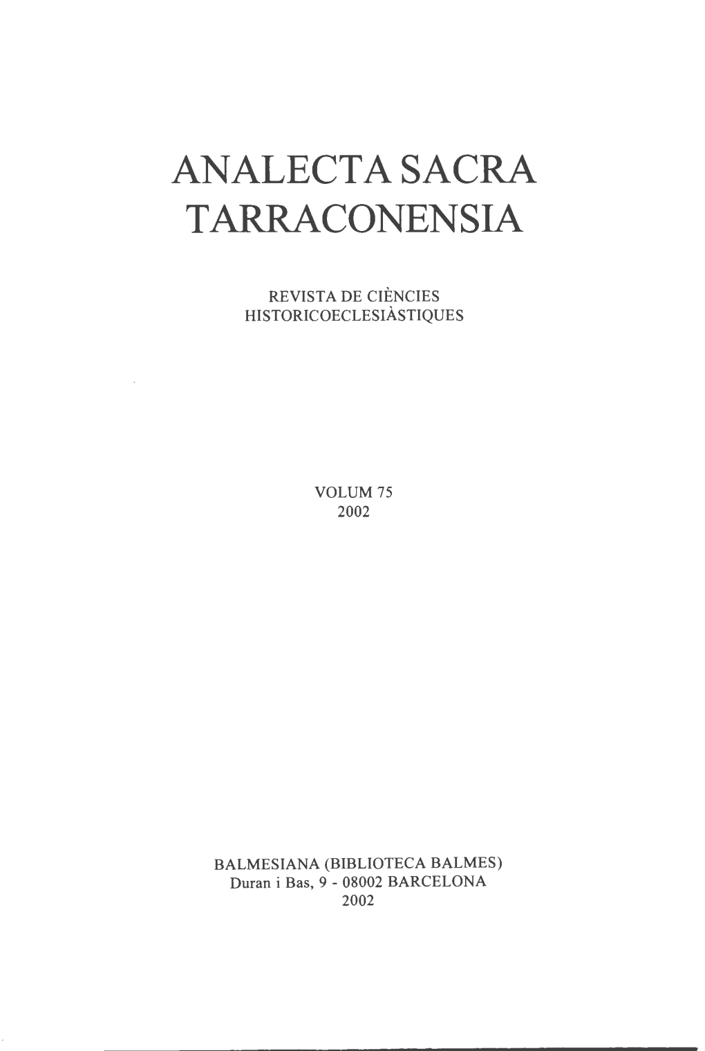 Analectasacra Tarraconensia