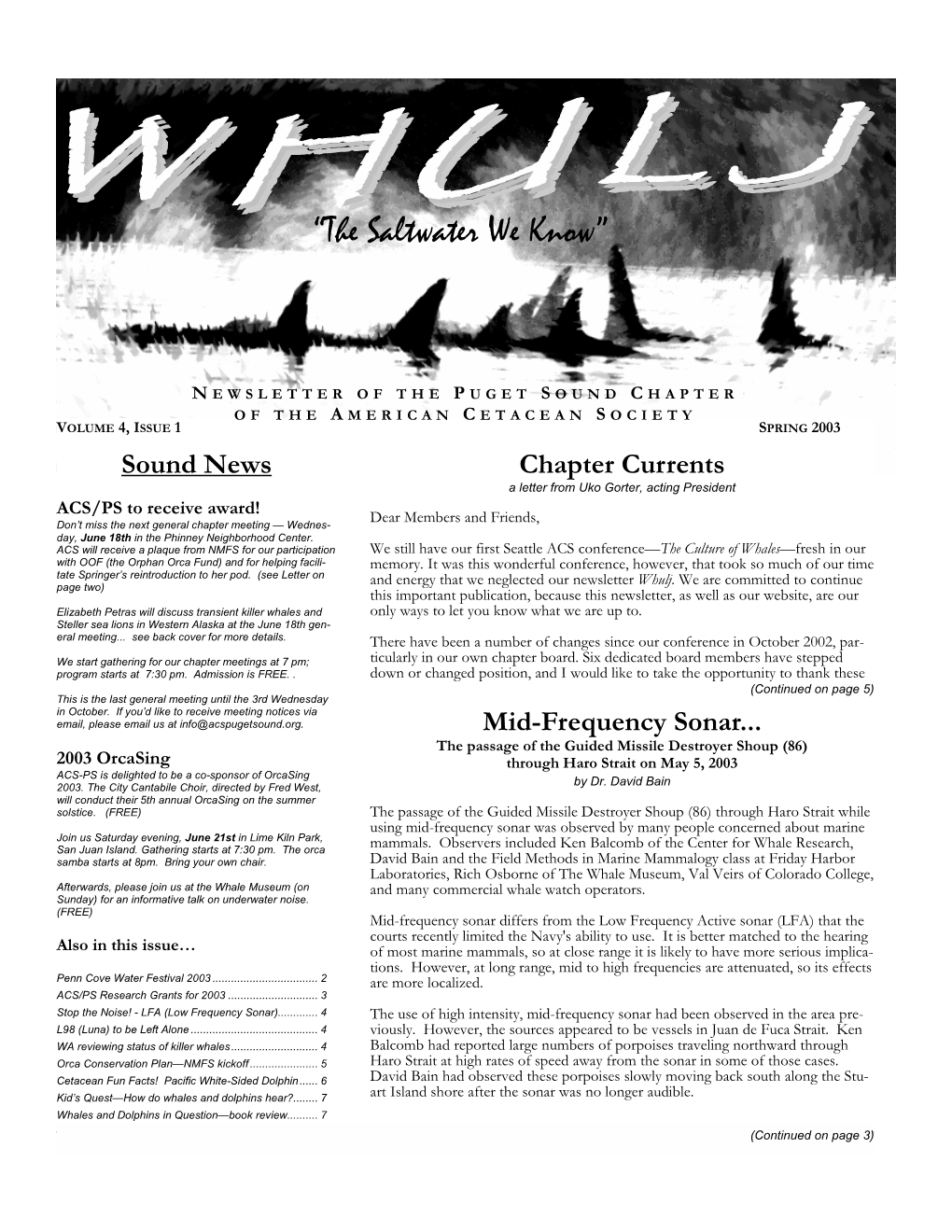 Spring 2003 Vol. 4, Issue 1