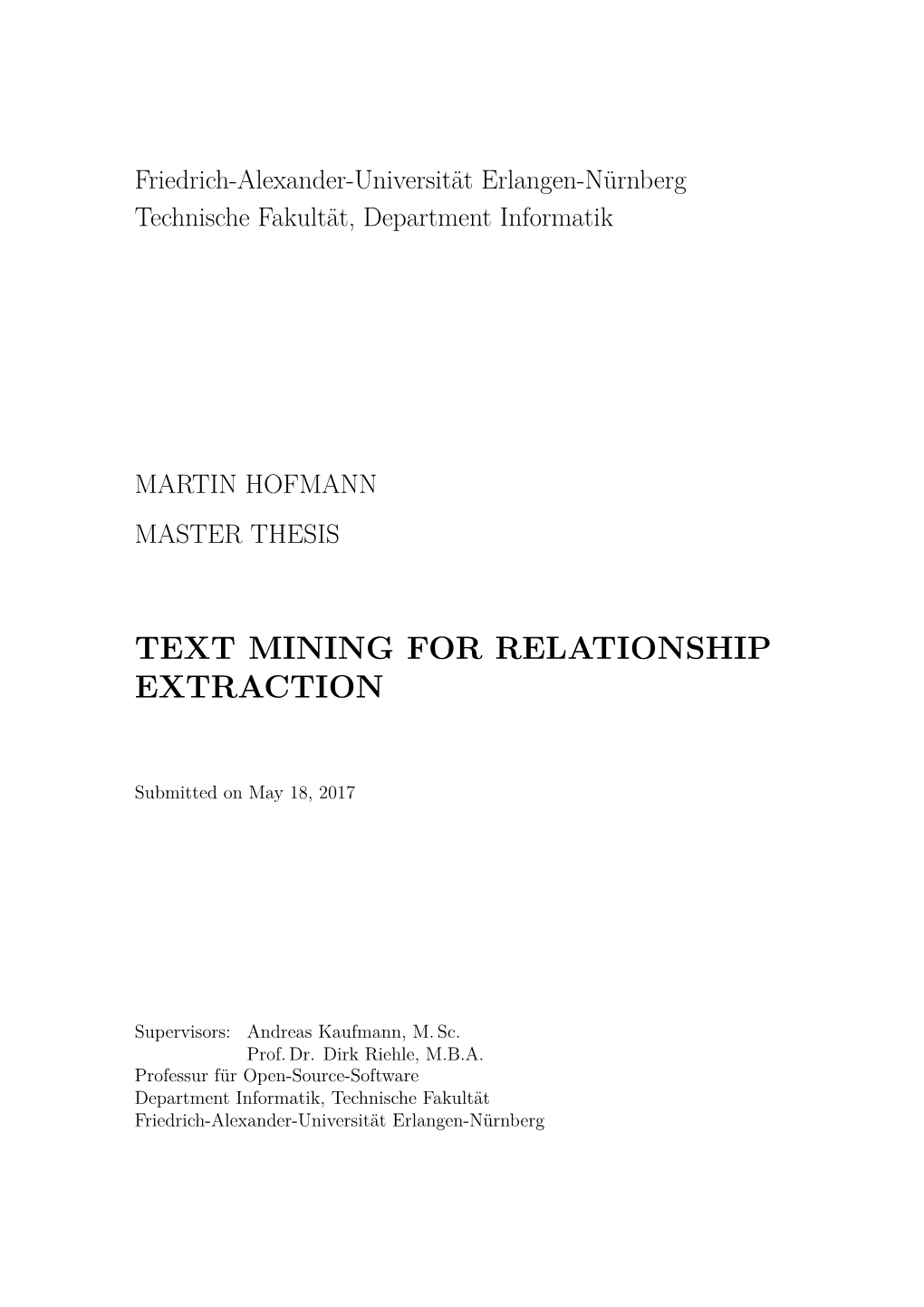Text Mining for Relationship Extraction