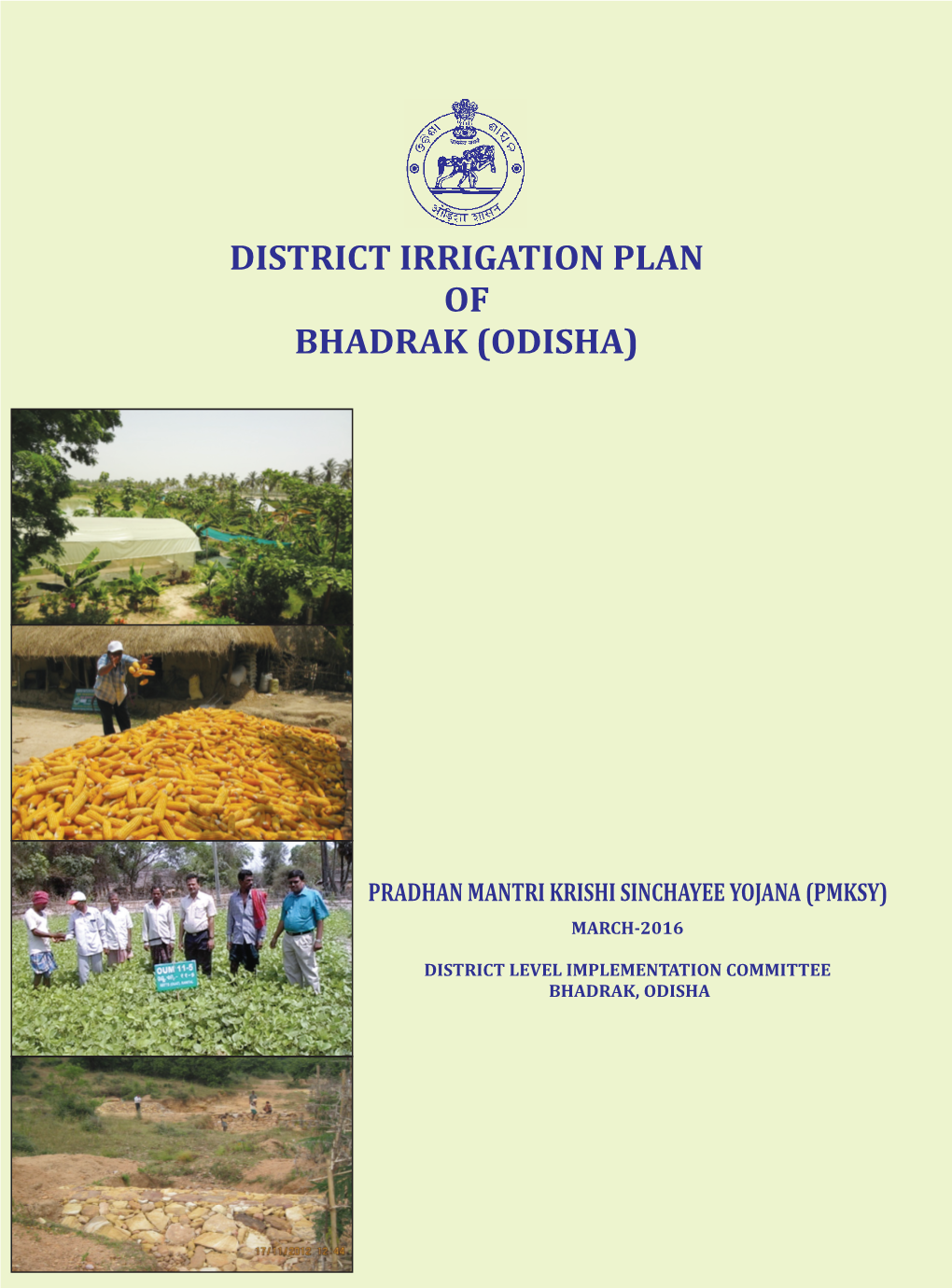 Existing Type of Irrigation in Bhadrak District Area