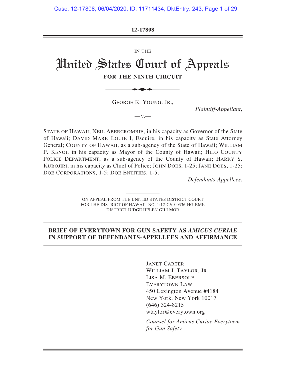 June 4, 2020 – Everytown's Amicus Brief in Support of Defendants