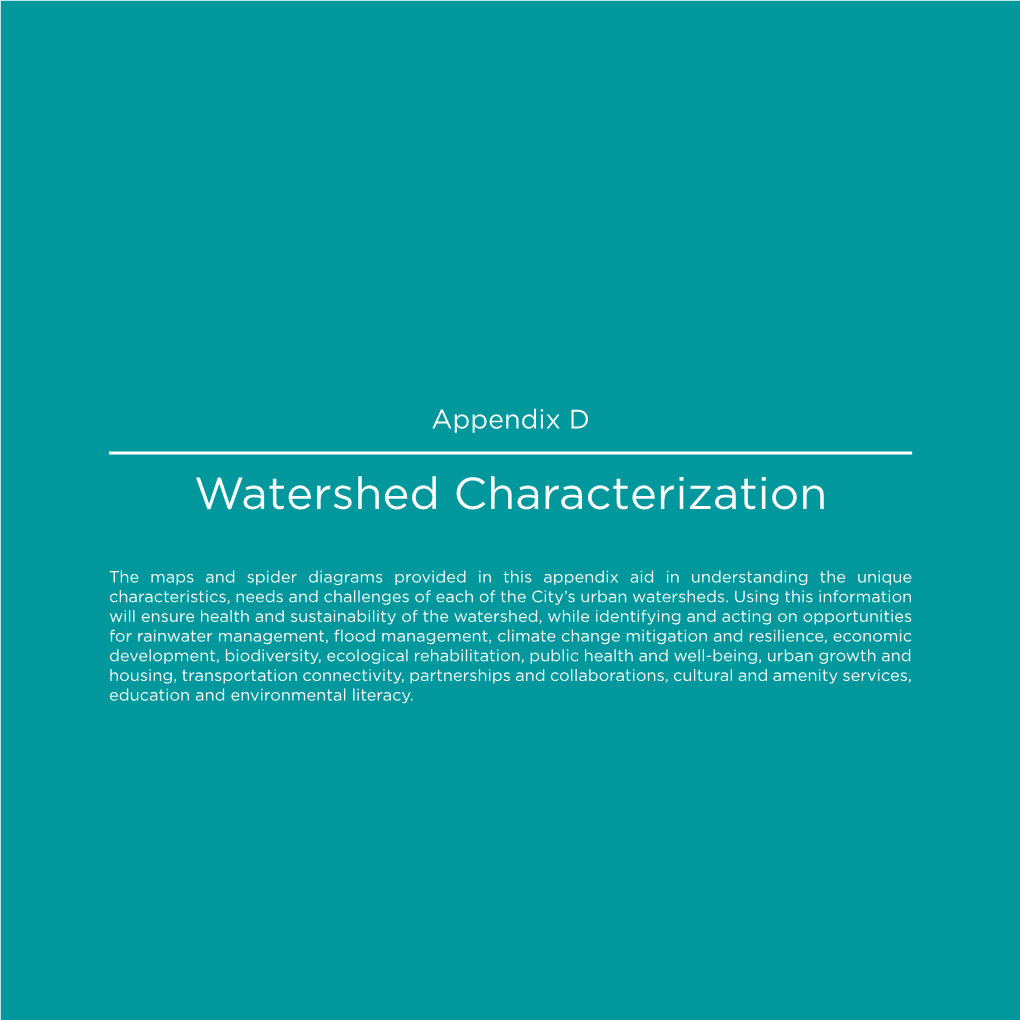 One Water Watershed Characterization