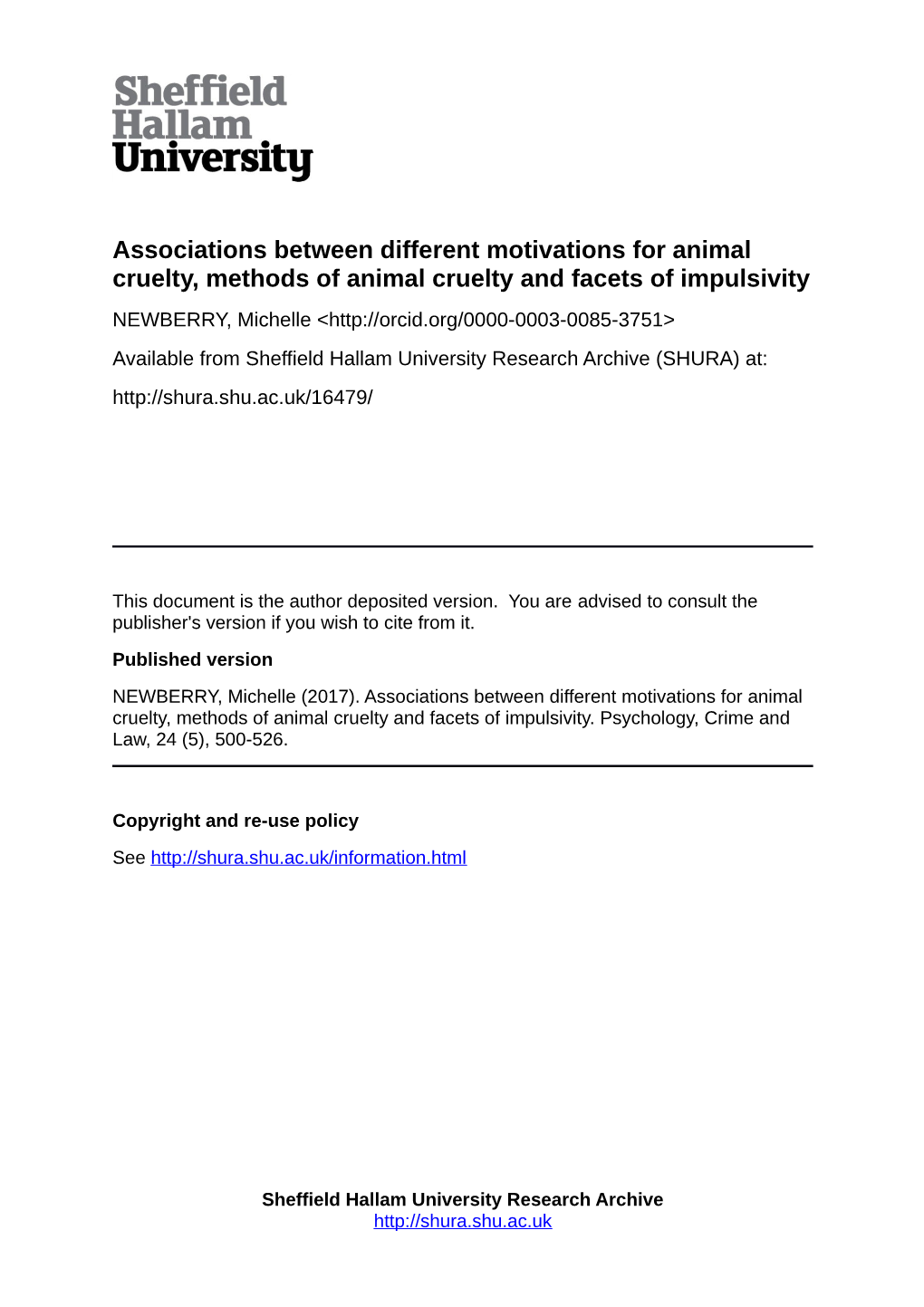 Associations Between Different Motivations for Animal Cruelty